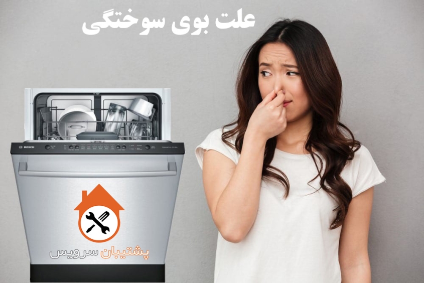The cause of the burning smell from the dishwasher علت بوی سوختگی از ماشین ظرفشویی