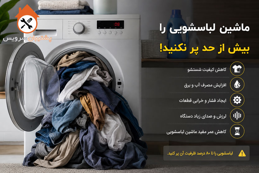 پر کردن بیش از حد لباسشویی