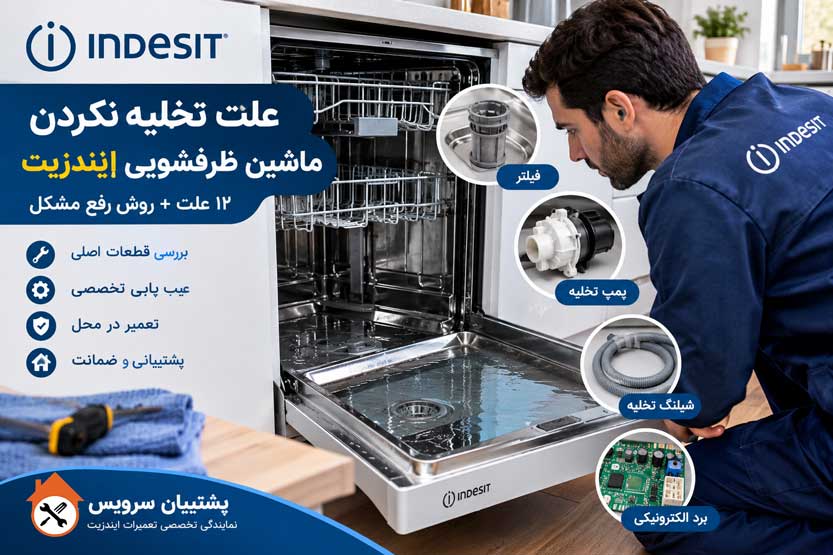علت تخلیه نکردن ماشین ظرفشویی ایندزیت
